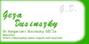 geza dusinszky business card